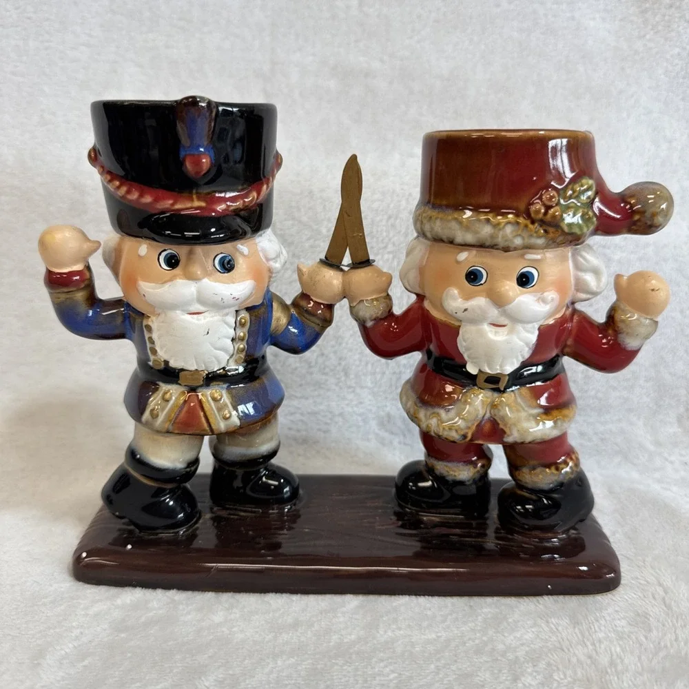 Yankee Candle Christmas Dueling Nutcracker Tea Lights Candle‎ Holder 7x6